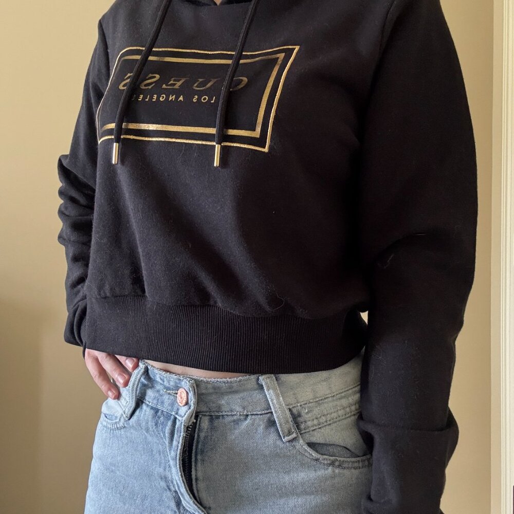 cropped black Guess hoodie